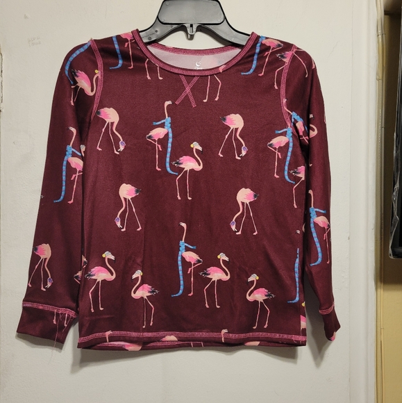 Justice Other - Justice 2-PC Pajama Set Burgundy Flamingo Print Size 10